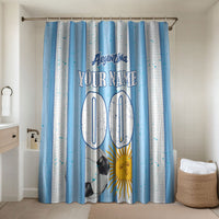 Personalized Argentina Football Fan Bathroom Set Sun Of May - Albiceleste Stripes Argentina Flag