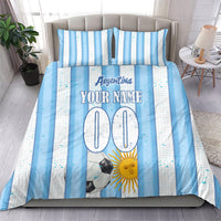 Personalized Argentina Football Fan Bedding Set Sun Of May - Albiceleste Stripes Argentina Flag
