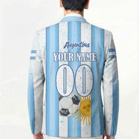 Personalized Argentina Football Fan Blazer Sun Of May - Albiceleste Stripes Argentina Flag