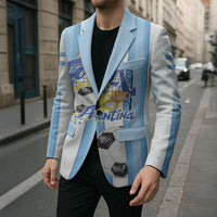 Personalized Argentina Football Fan Blazer Sun Of May - Albiceleste Stripes Argentina Flag