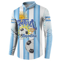 Personalized Argentina Football Fan Button Sweatshirt Sun Of May - Albiceleste Stripes Argentina Flag