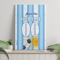 Personalized Argentina Football Fan Canvas Wall Art Sun Of May - Albiceleste Stripes Argentina Flag