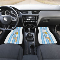 Personalized Argentina Football Fan Car Mats Sun Of May - Albiceleste Stripes Argentina Flag