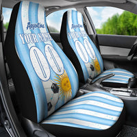 Personalized Argentina Football Fan Car Seat Cover Sun Of May - Albiceleste Stripes Argentina Flag