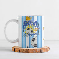 Personalized Argentina Football Fan Ceramic Mug Sun Of May - Albiceleste Stripes Argentina Flag