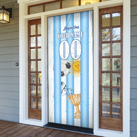 Personalized Argentina Football Fan Door Cover Sun Of May - Albiceleste Stripes Argentina Flag