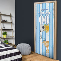 Personalized Argentina Football Fan Door Cover Sun Of May - Albiceleste Stripes Argentina Flag