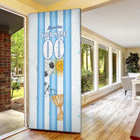 Personalized Argentina Football Fan Door Cover Sun Of May - Albiceleste Stripes Argentina Flag
