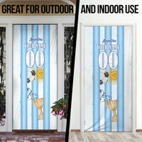 Personalized Argentina Football Fan Door Cover Sun Of May - Albiceleste Stripes Argentina Flag