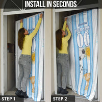 Personalized Argentina Football Fan Door Cover Sun Of May - Albiceleste Stripes Argentina Flag