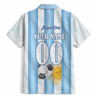 Personalized Argentina Football Fan Hawaiian Shirt Sun Of May - Albiceleste Stripes Argentina Flag