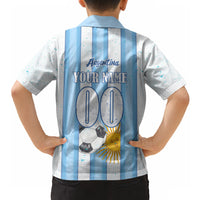 Personalized Argentina Football Fan Hawaiian Shirt Sun Of May - Albiceleste Stripes Argentina Flag