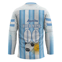 Personalized Argentina Football Fan Hockey Jersey Sun Of May - Albiceleste Stripes Argentina Flag
