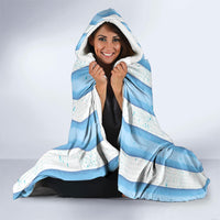 Personalized Argentina Football Fan Hooded Blanket Sun Of May - Albiceleste Stripes Argentina Flag