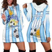 Personalized Argentina Football Fan Hoodie Dress Sun Of May - Albiceleste Stripes Argentina Flag