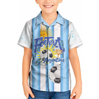 Personalized Argentina Football Fan Kid Hawaiian Shirt Sun Of May - Albiceleste Stripes Argentina Flag