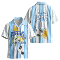Personalized Argentina Football Fan Kid Hawaiian Shirt Sun Of May - Albiceleste Stripes Argentina Flag