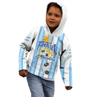 Personalized Argentina Football Fan Kid Hoodie Sun Of May - Albiceleste Stripes Argentina Flag