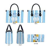 Personalized Argentina Football Fan Leather Bag Sun Of May - Albiceleste Stripes Argentina Flag