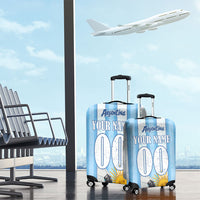 Personalized Argentina Football Fan Luggage Cover Sun Of May - Albiceleste Stripes Argentina Flag