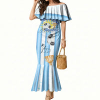 Personalized Argentina Football Fan Mermaid Dress Sun Of May - Albiceleste Stripes Argentina Flag