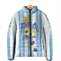 Personalized Argentina Football Fan Padded Jacket Sun Of May - Albiceleste Stripes Argentina Flag
