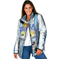 Personalized Argentina Football Fan Padded Jacket Sun Of May - Albiceleste Stripes Argentina Flag