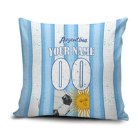Personalized Argentina Football Fan Pillow Cover Sun Of May - Albiceleste Stripes Argentina Flag