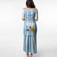 Personalized Argentina Football Fan Puletasi Sun Of May - Albiceleste Stripes Argentina Flag