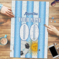 Personalized Argentina Football Fan Puzzle Sun Of May - Albiceleste Stripes Argentina Flag