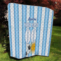 Personalized Argentina Football Fan Quilt Sun Of May - Albiceleste Stripes Argentina Flag