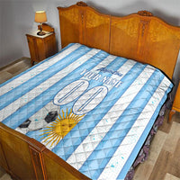 Personalized Argentina Football Fan Quilt Sun Of May - Albiceleste Stripes Argentina Flag