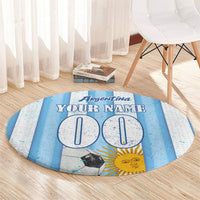 Personalized Argentina Football Fan Round Carpet Sun Of May - Albiceleste Stripes Argentina Flag