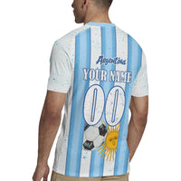 Personalized Argentina Football Fan Rugby Jersey Sun Of May - Albiceleste Stripes Argentina Flag