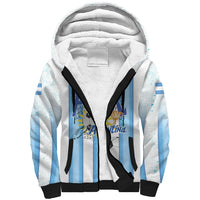 Personalized Argentina Football Fan Sherpa Hoodie Sun Of May - Albiceleste Stripes Argentina Flag