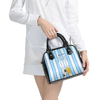 Personalized Argentina Football Fan Shoulder Handbag Sun Of May - Albiceleste Stripes Argentina Flag
