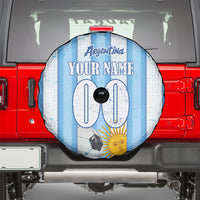 Personalized Argentina Football Fan Spare Tire Cover Sun Of May - Albiceleste Stripes Argentina Flag
