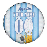 Personalized Argentina Football Fan Spare Tire Cover Sun Of May - Albiceleste Stripes Argentina Flag