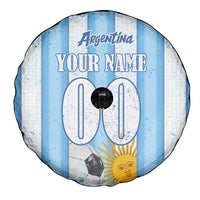 Personalized Argentina Football Fan Spare Tire Cover Sun Of May - Albiceleste Stripes Argentina Flag