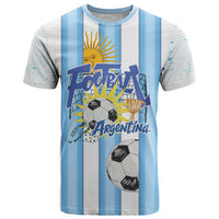 Personalized Argentina Football Fan T Shirt Sun Of May - Albiceleste Stripes Argentina Flag