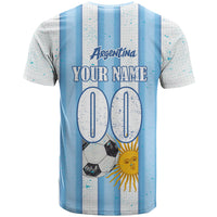Personalized Argentina Football Fan T Shirt Sun Of May - Albiceleste Stripes Argentina Flag