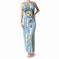 Personalized Argentina Football Fan Tank Maxi Dress Sun Of May - Albiceleste Stripes Argentina Flag