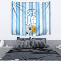 Personalized Argentina Football Fan Tapestry Sun Of May - Albiceleste Stripes Argentina Flag