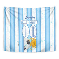 Personalized Argentina Football Fan Tapestry Sun Of May - Albiceleste Stripes Argentina Flag