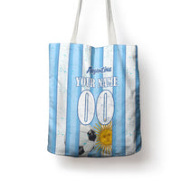 Personalized Argentina Football Fan Tote Bag Sun Of May - Albiceleste Stripes Argentina Flag