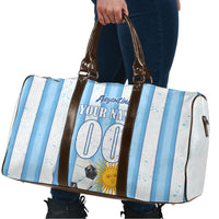 Personalized Argentina Football Fan Travel Bag Sun Of May - Albiceleste Stripes Argentina Flag