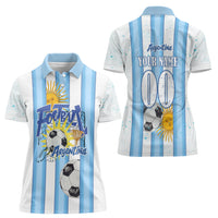 Personalized Argentina Football Fan Women Polo Shirt Sun Of May - Albiceleste Stripes Argentina Flag