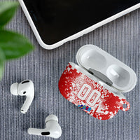 Personalized Croatia Football Wolf Mascot AirPods Case Checkerboard Soccer Pride - Splatter Textures