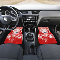Personalized Croatia Football Wolf Mascot Car Mats Checkerboard Soccer Pride - Splatter Textures