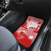 Personalized Croatia Football Wolf Mascot Car Mats Checkerboard Soccer Pride - Splatter Textures